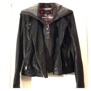 NWT Lucky Brand Leather Layered Jacket